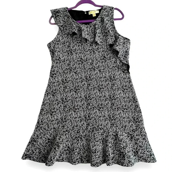 Michael Kors Jacquard Fit & Flare Ruffle Sleeveless Dress Plus Size XL - Picture 4 of 16